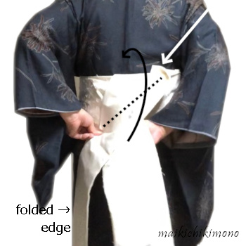 fold the crossed part up